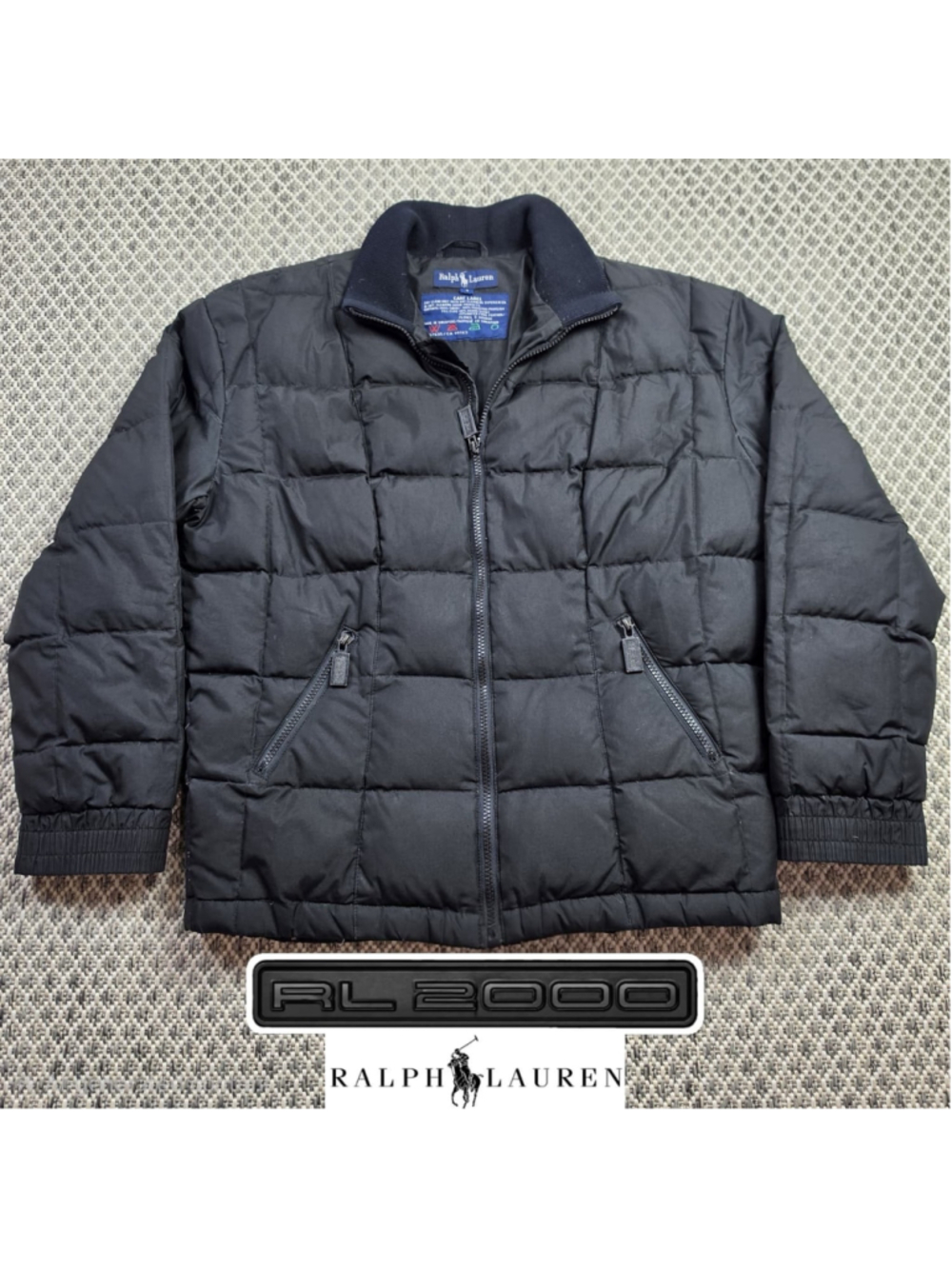 Vintage 90s Ralph Lauren RL2000 Down Puffer Jacket Mens Small Black Rare